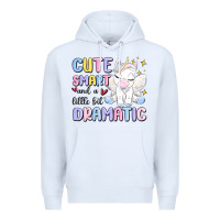 White cute smart and a little bit dramatic Premium Hoodie - MaliasSmallBusiness