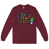 Burgundy basic witch Long Sleeve Tee - CowhideDigitalArt