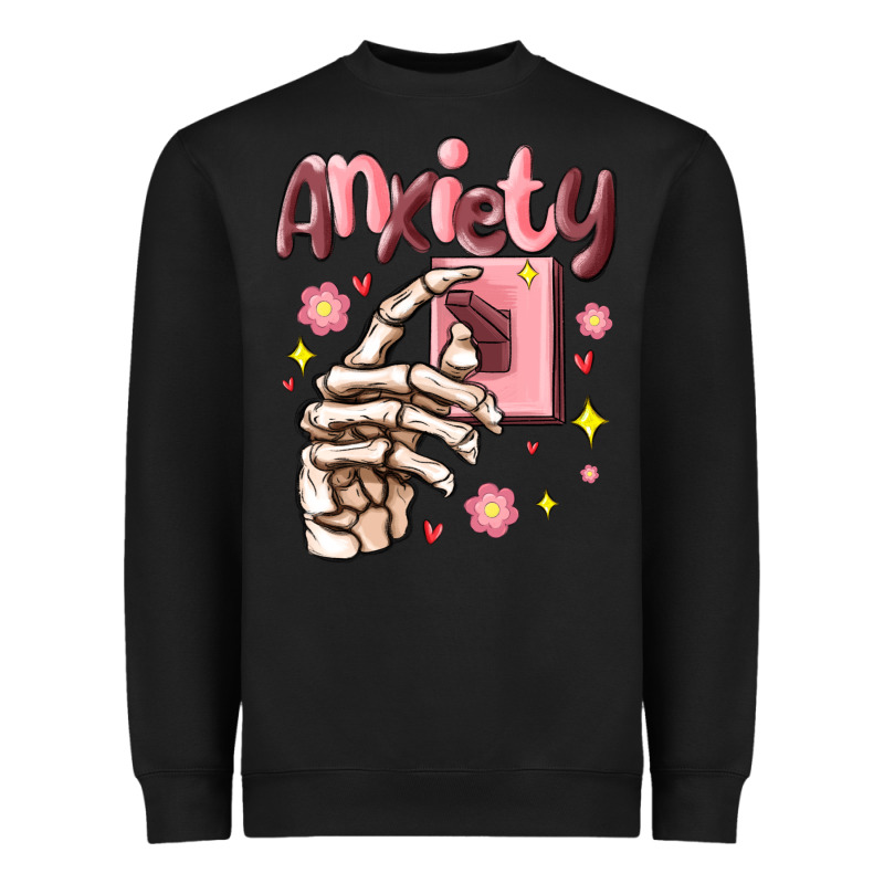 Anxiety Skeleton Hand Heavyweight Sweatshirt by MaliasSmallBusiness | Teevron