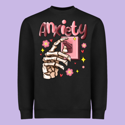 Heavyweight Sweatshirt anxiety skeleton hand
