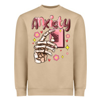 Mushroom anxiety skeleton hand Heavyweight Sweatshirt - MaliasSmallBusiness