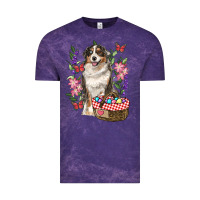 Cloud Purple Easter Aussie Australian Shepherd Vintage Tee - RanaPortraitStore