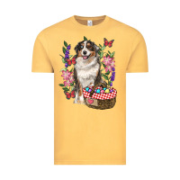 Vintage Mustard Easter Aussie Australian Shepherd Vintage Tee - RanaPortraitStore
