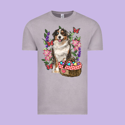 Vintage Tee Easter Aussie Australian Shepherd