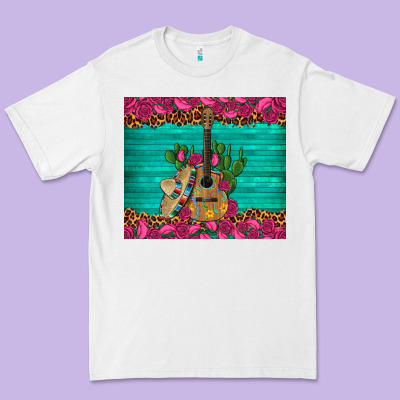 Mexican Guitar Roses Cactus Sombrero Premium Tee Designed By Artiststas
