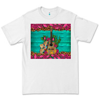 White mexican guitar roses cactus sombrero Premium Tee - Artiststas