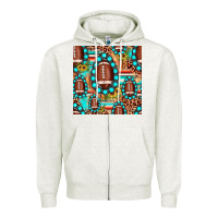 Oatmeal Heather football leopard turquoise gemstone sunflower seamless pattern Zipper Hoodie - JahusDesignShop