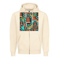 Sandshell football leopard turquoise gemstone sunflower seamless pattern Zipper Hoodie - JahusDesignShop