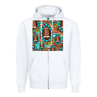 White football leopard turquoise gemstone sunflower seamless pattern Zipper Hoodie - JahusDesignShop