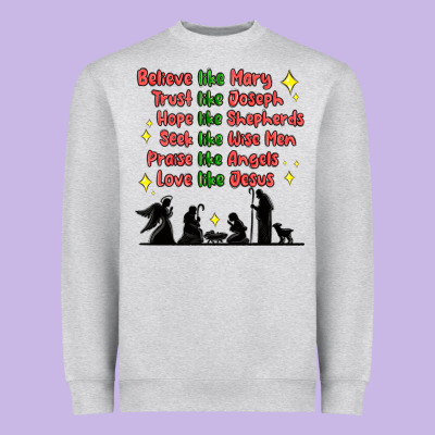 Heavyweight Sweatshirt jesus and family belive like mary