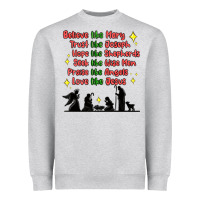Heather Grey jesus and family belive like mary Heavyweight Sweatshirt - MaliasSmallBusiness
