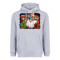 Heather Grey Santa Claus Spanish Christmas Heavyweight Hoodie - Jasminsmagicworld