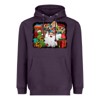 Plum Santa Claus Spanish Christmas Heavyweight Hoodie - Jasminsmagicworld