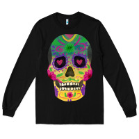 Black sugar skull Long Sleeve Tee - FaDigitalArtStudio