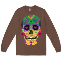 Chestnut sugar skull Long Sleeve Tee - FaDigitalArtStudio