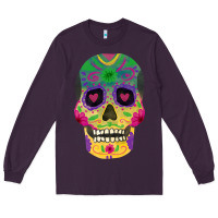 Plum sugar skull Long Sleeve Tee - FaDigitalArtStudio