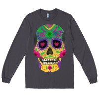 Smoke sugar skull Long Sleeve Tee - FaDigitalArtStudio