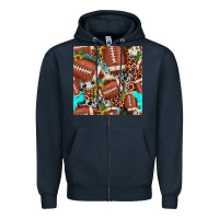 Navy football leopard turquoise cowhide sunflower seamless pattern Zipper Hoodie - JahusDesignShop