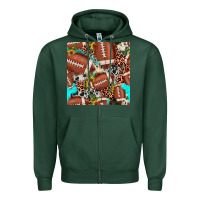 Sports Green football leopard turquoise cowhide sunflower seamless pattern Zipper Hoodie - JahusDesignShop