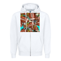 White football leopard turquoise cowhide sunflower seamless pattern Zipper Hoodie - JahusDesignShop
