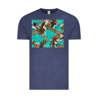 Vintage Denim cheetah cowhide tumbler Vintage Tee - BarkalooDesign