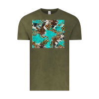 Vintage Olive cheetah cowhide tumbler Vintage Tee - BarkalooDesign