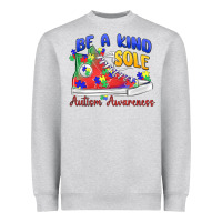 Heather Grey be a kind sole autism awareness Heavyweight Sweatshirt - MaliasSmallBusiness