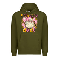 Army Green holly jolly dude Premium Hoodie - MaliasSmallBusiness