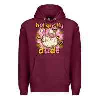 Burgundy holly jolly dude Premium Hoodie - MaliasSmallBusiness