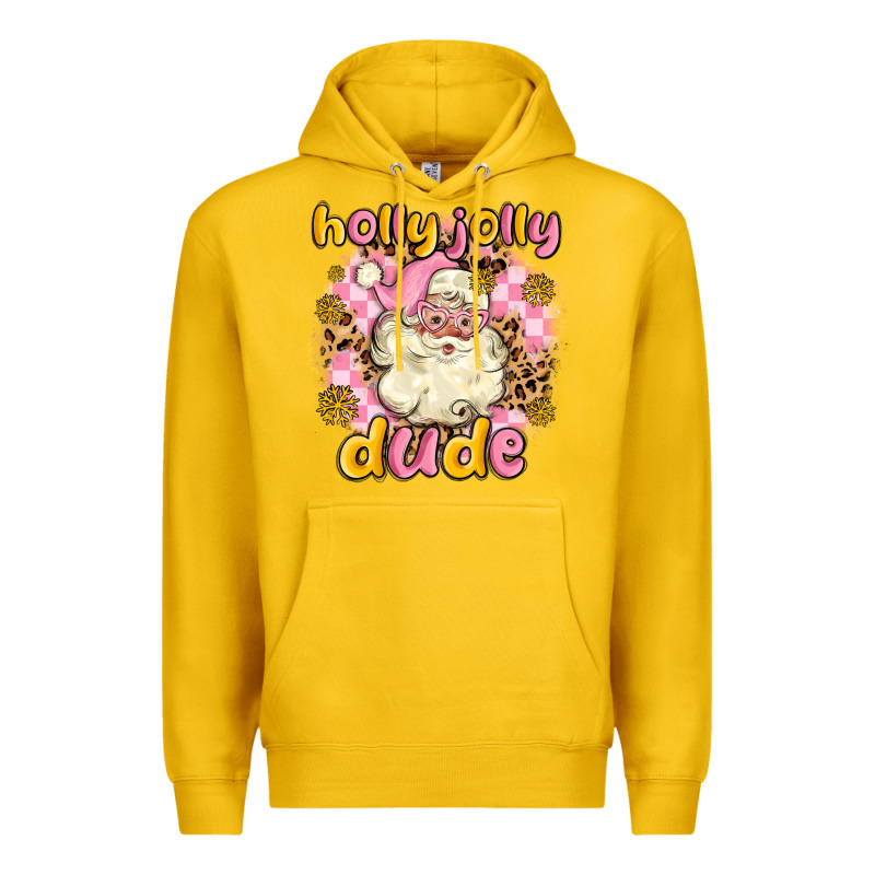 Holly Jolly Dude Premium Hoodie by MaliasSmallBusiness | Teevron