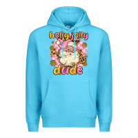 Ocean Blue holly jolly dude Premium Hoodie - MaliasSmallBusiness