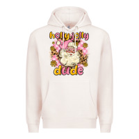 Pale Pink holly jolly dude Premium Hoodie - MaliasSmallBusiness