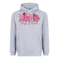 Heather Grey xoxo hugs and kisses paws Heavyweight Hoodie - NancyCooperArtShop