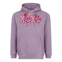 Lavender xoxo hugs and kisses paws Heavyweight Hoodie - NancyCooperArtShop