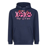 Navy xoxo hugs and kisses paws Heavyweight Hoodie - NancyCooperArtShop