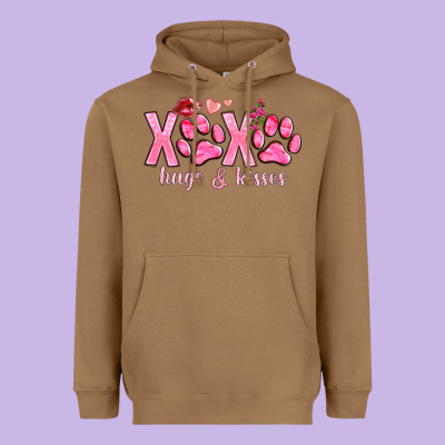 Xoxo Hugs And Kisses Paws Heavyweight Hoodie Designed By Nancycooperartshop