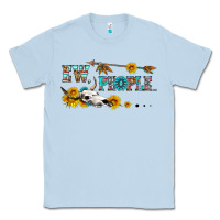 Dusty Blue ew people with cross Classic Tee - HRA Design Shop