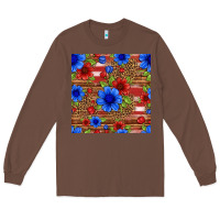 Chestnut patriotic flowers seamless pattern Long Sleeve Tee - HRA Design Shop