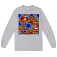 Moon Dust patriotic flowers seamless pattern Long Sleeve Tee - HRA Design Shop