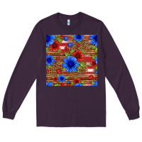 Plum patriotic flowers seamless pattern Long Sleeve Tee - HRA Design Shop