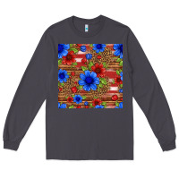 Smoke patriotic flowers seamless pattern Long Sleeve Tee - HRA Design Shop