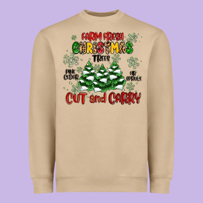 Heavyweight Sweatshirt farm fresh christmas trees