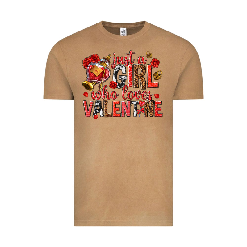 Just A Girl Who Loves Valentine Vintage Tee by texasbilliewilder | Teevron