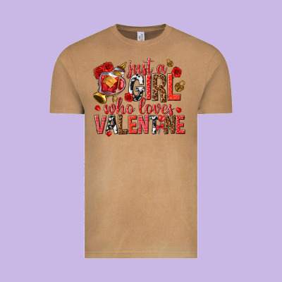 Vintage Tee just a girl who loves valentine
