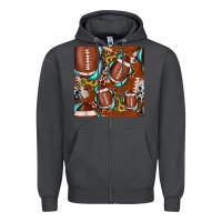Smoke football leopard gemstone sunflower seamless pattern Zipper Hoodie - JahusDesignShop