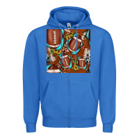 True Royal football leopard gemstone sunflower seamless pattern Zipper Hoodie - JahusDesignShop
