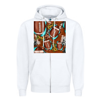 White football leopard gemstone sunflower seamless pattern Zipper Hoodie - JahusDesignShop