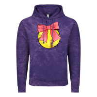 Cloud Purple coquette softball bow Vintage Hoodie - JahusDesignShop