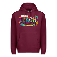 Burgundy teach your heart out Premium Hoodie - NancyCooperArtShop