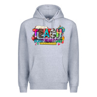 Heather Grey teach your heart out Premium Hoodie - NancyCooperArtShop